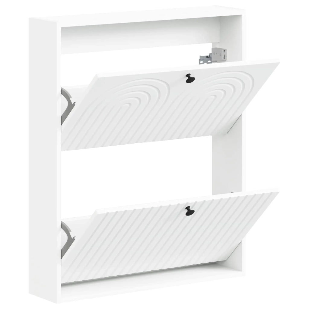 Mobiletto per Scarpe da Muro ALKMAAR 71 x 17 x 86 cm Bianco 896195