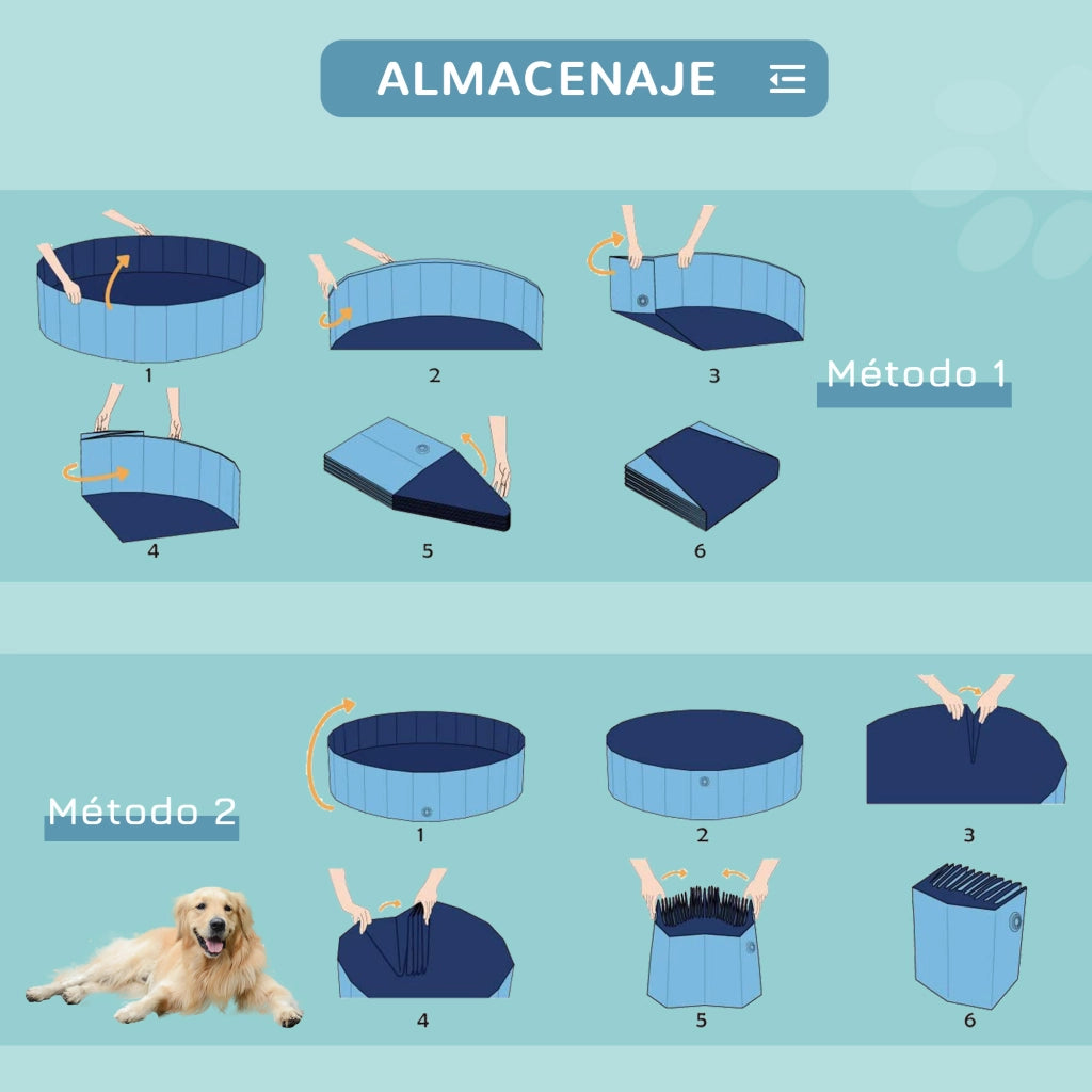 Piscina Pieghevole per Cani Gatti ¨C zephmum ¨C Blu ?140x30 cm PVC Antiscivolo