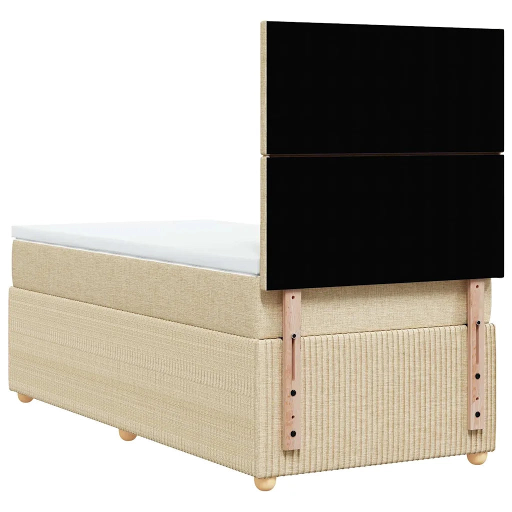 Giroletto a Molle con Materasso Crema 80x200 cm inTessuto 3294181