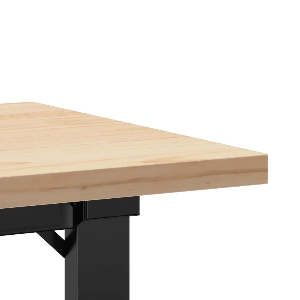 vidaXL Tavolino Salotto Telaio a O 90x40x45,5cm Legno Pino e Acciaio