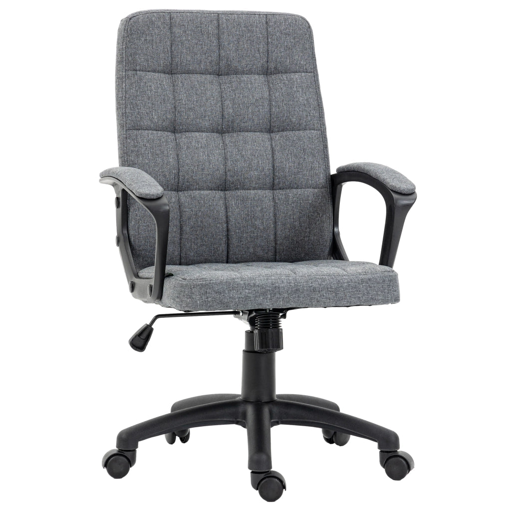 Sedia da ufficio girevole con braccioli e altezza regolabile ¨C zephmum ¨C grigio scuro 59x63x96-105,5 cm