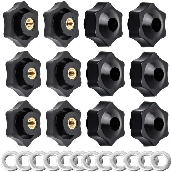 Viti a maniglia 12 pezzi - Viti M6 a vite - Maniglia in plastica - Viti a vela - Materiale di fissaggio - Viti a corda di alta qualità - Viti a maniglia