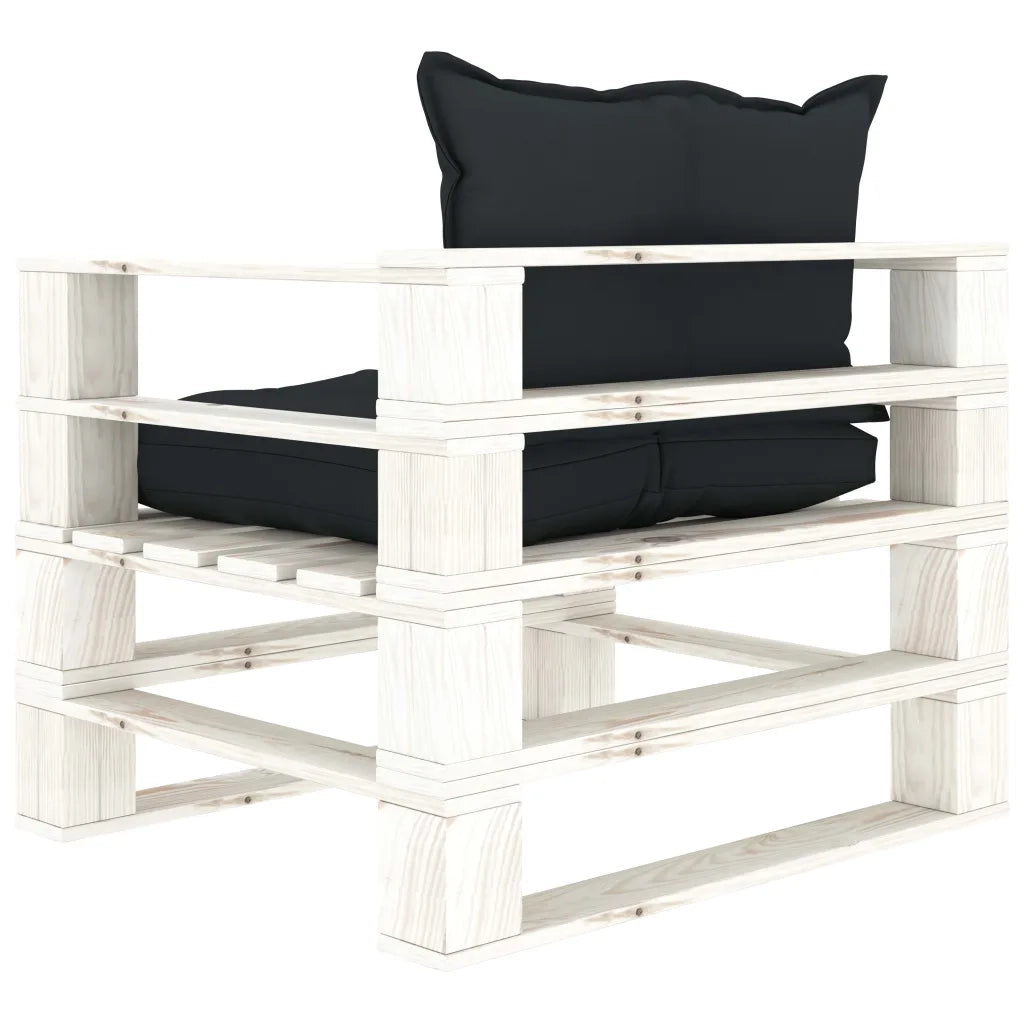 Poltrona da Giardino Pallet con Cuscini Antracite in Legno 3052372
