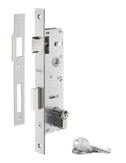 Serratura da incasso asse 30mm x 85mm con cilindro europeo 30x30 incluso, a mortasa, per infissi - THIRARD