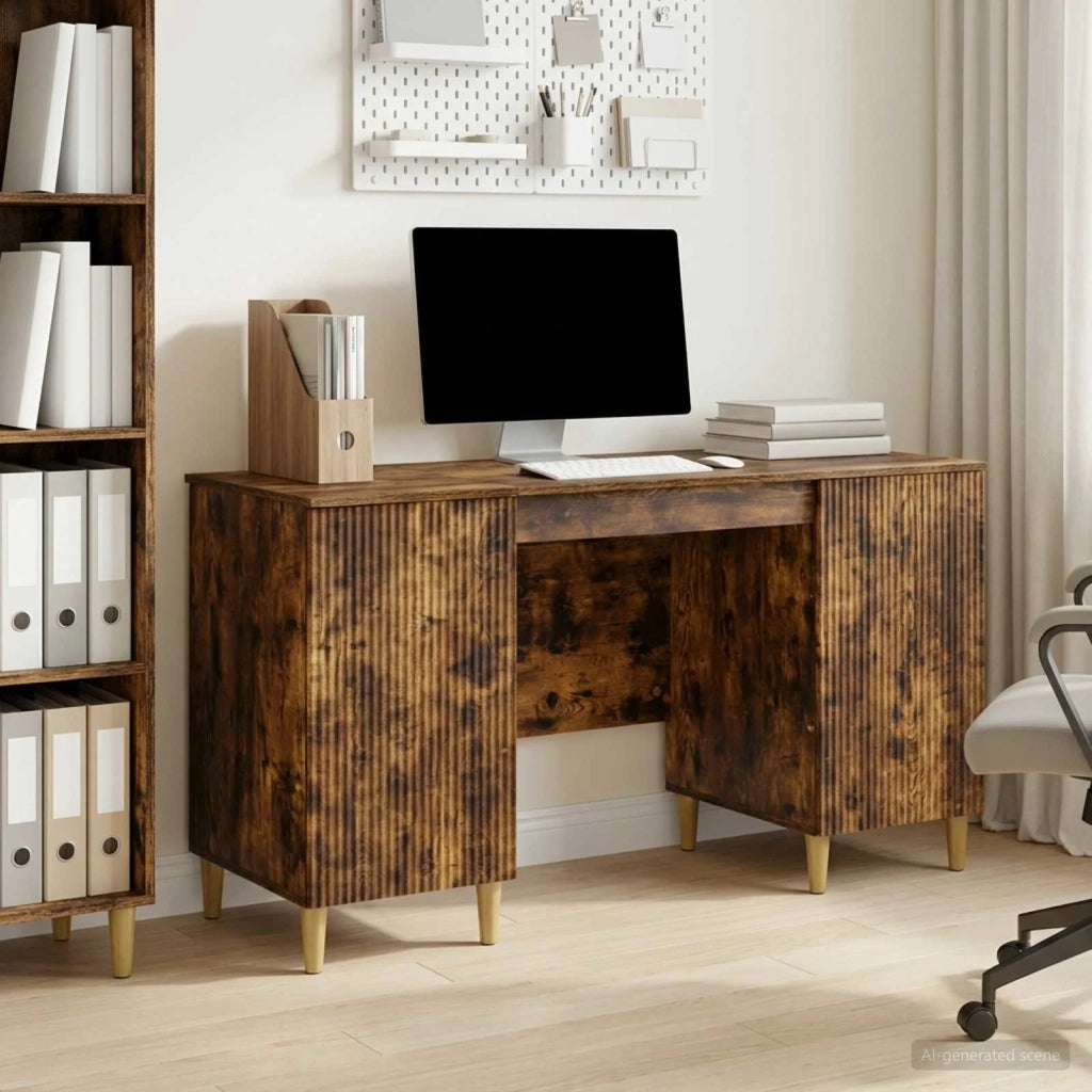Scrivania Rovere Fumo 142,5 x 50 x 75 cm Legno ingegnerizzato 3414599