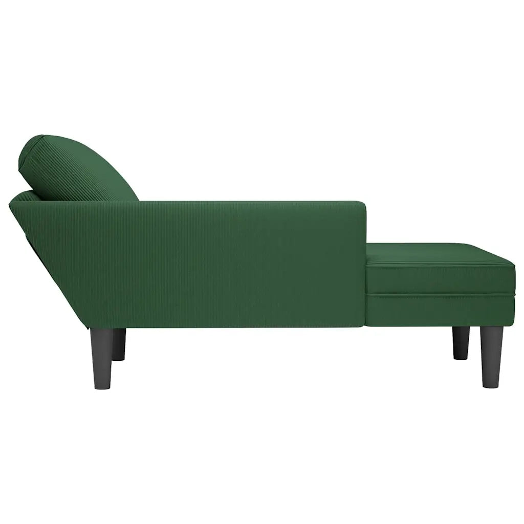 Sdraio con Cuscino Destro in Velluto a Coste Verde Scuro CFW6681603