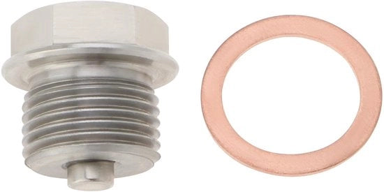 Pompa di scarico magnetica in acciaio inossidabile - 42g di peso - M18 x 1,5 mm - Croce di coperchio in rame - Duraturo - Peso di scarico