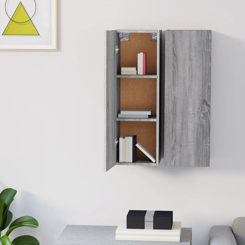 Mobili TV 2 pz Grigio Sonoma 30,5x30x90 cm in Legno Multistrato