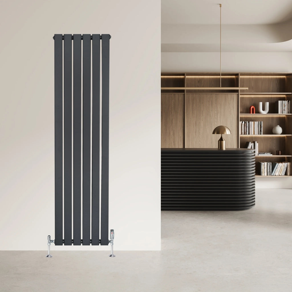Radiatore Verticale Design Piatto Colonna Singola Antracite 1600x420 mm