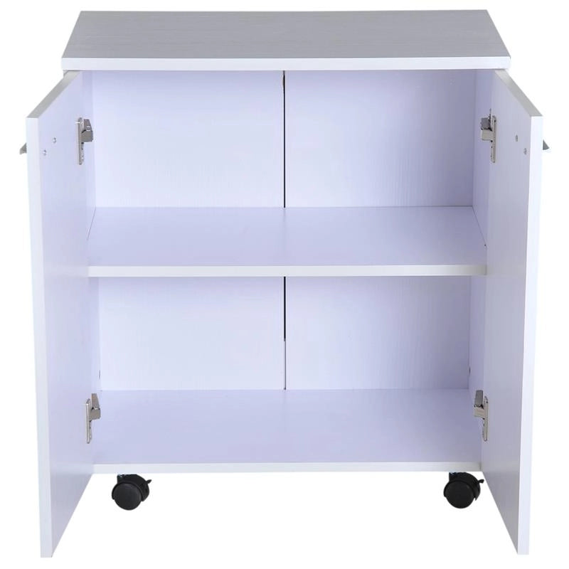 MOBILE PORTA TV IN LEGNO CON RUOTE E 2 ANTE 60 X 35 X 65 CM BIANCO VIOLACEO
