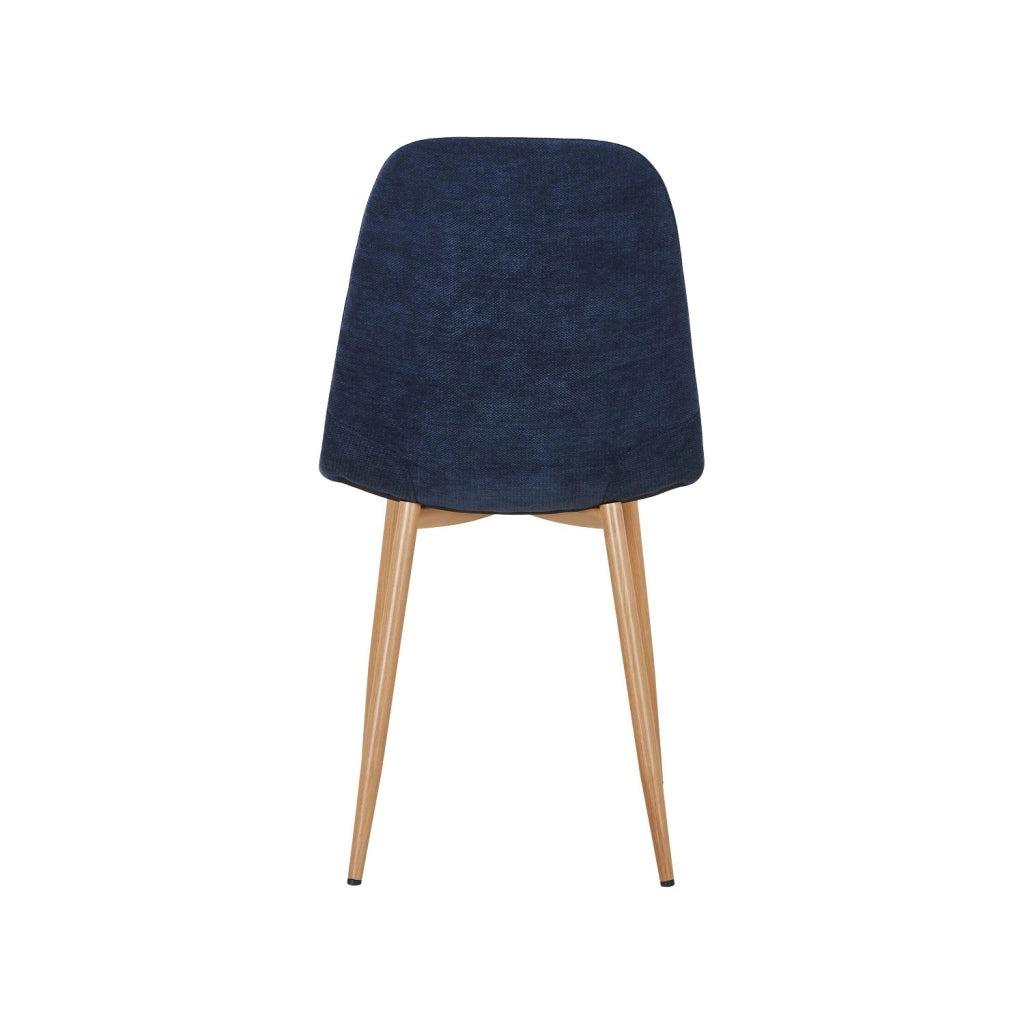 Set di 2 sedie decorazione in legno e tessuto, blu