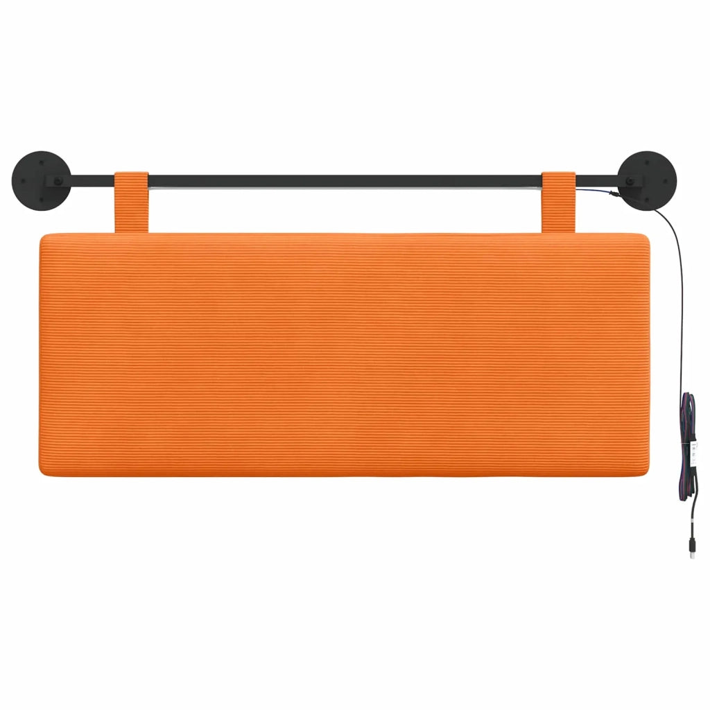 Testiera sospesa Con luce LED Arancione Tessuto in Cords 3424297