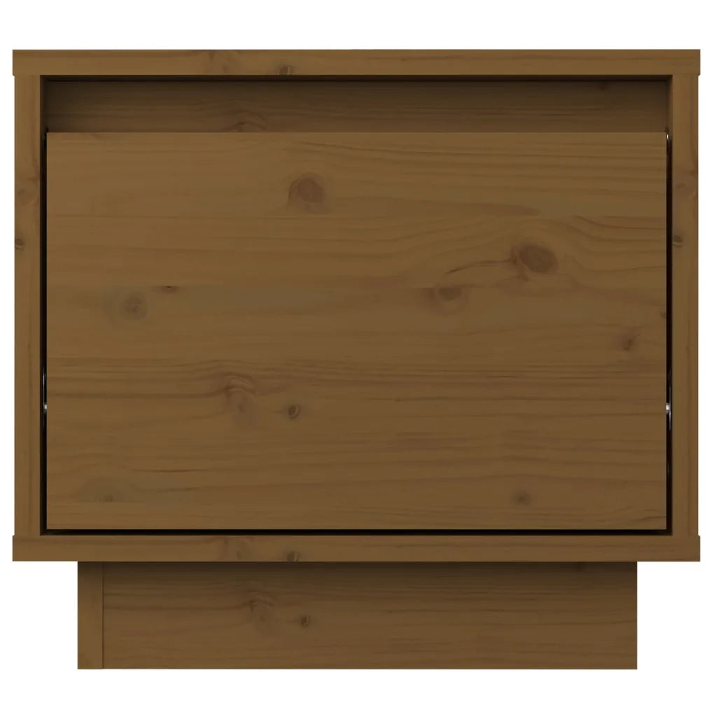 Comodini 2 pz Ambrati 35x34x32 cm in Legno Massello di Pino 813402