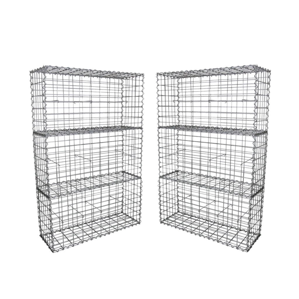Set 6 Gabbioni da Giardino 100x30x50 cm per Sassi e Legna
