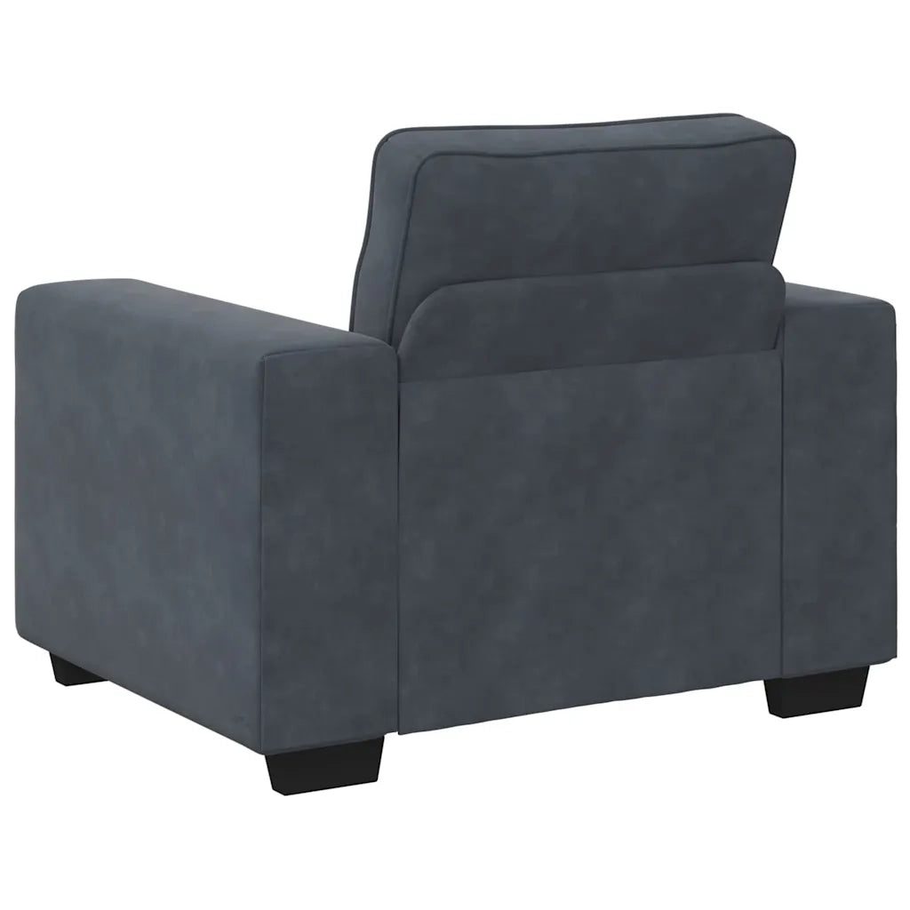 vidaXL Set di Divani 3 pz con Cuscini Grigio Scuro in Velluto