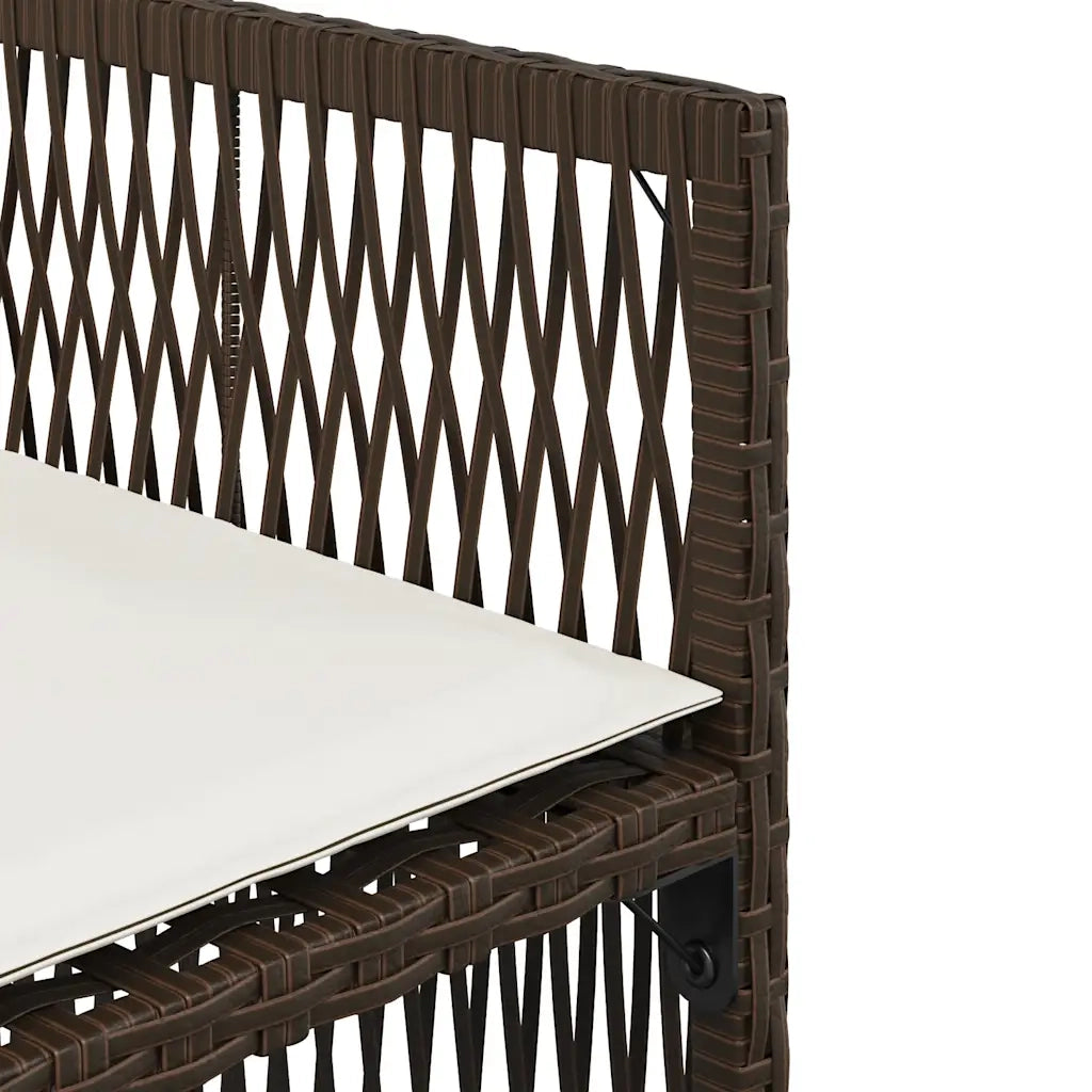 Sedie da Giardino con Cuscini 4 pz Marroni in Polyrattan 365037