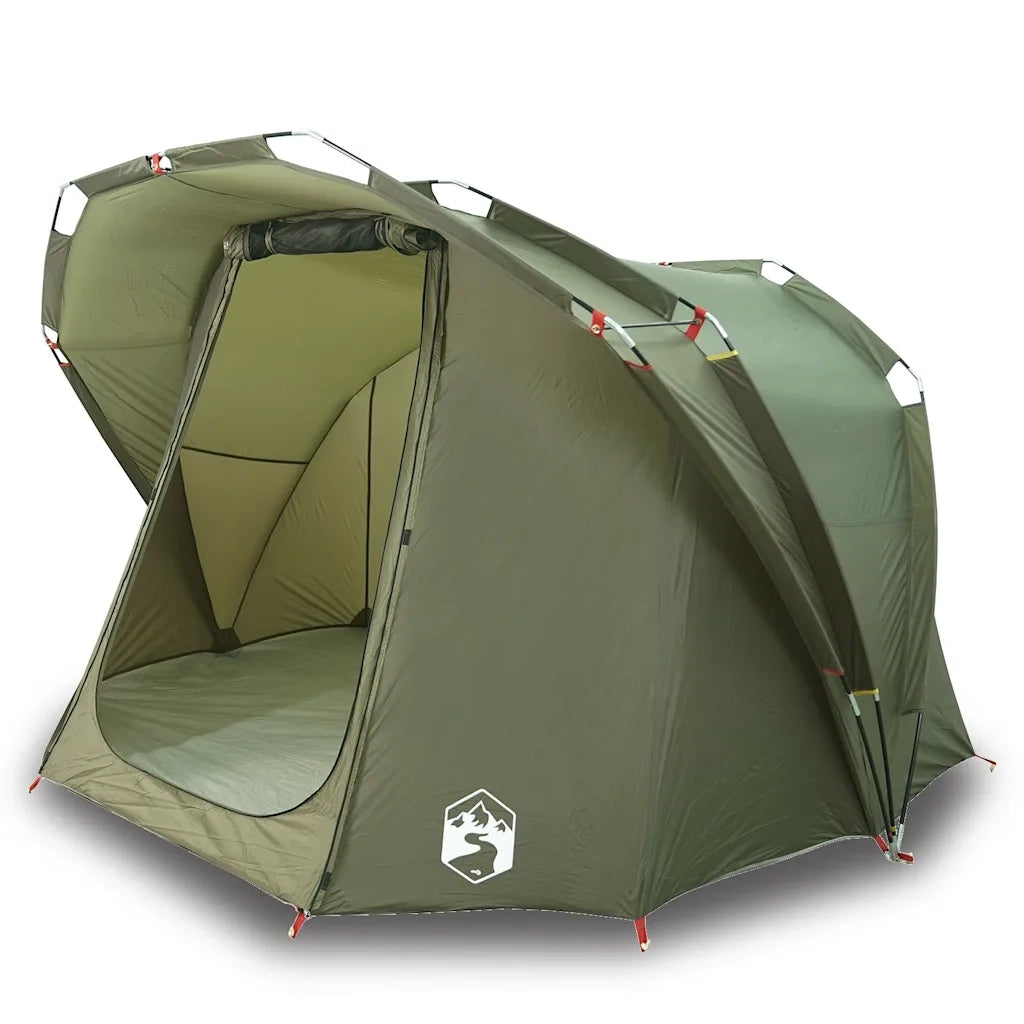 Tenda da Pesca per 4 Persone-Tenda da campeggio Verde Oliva Impermeabile 631827