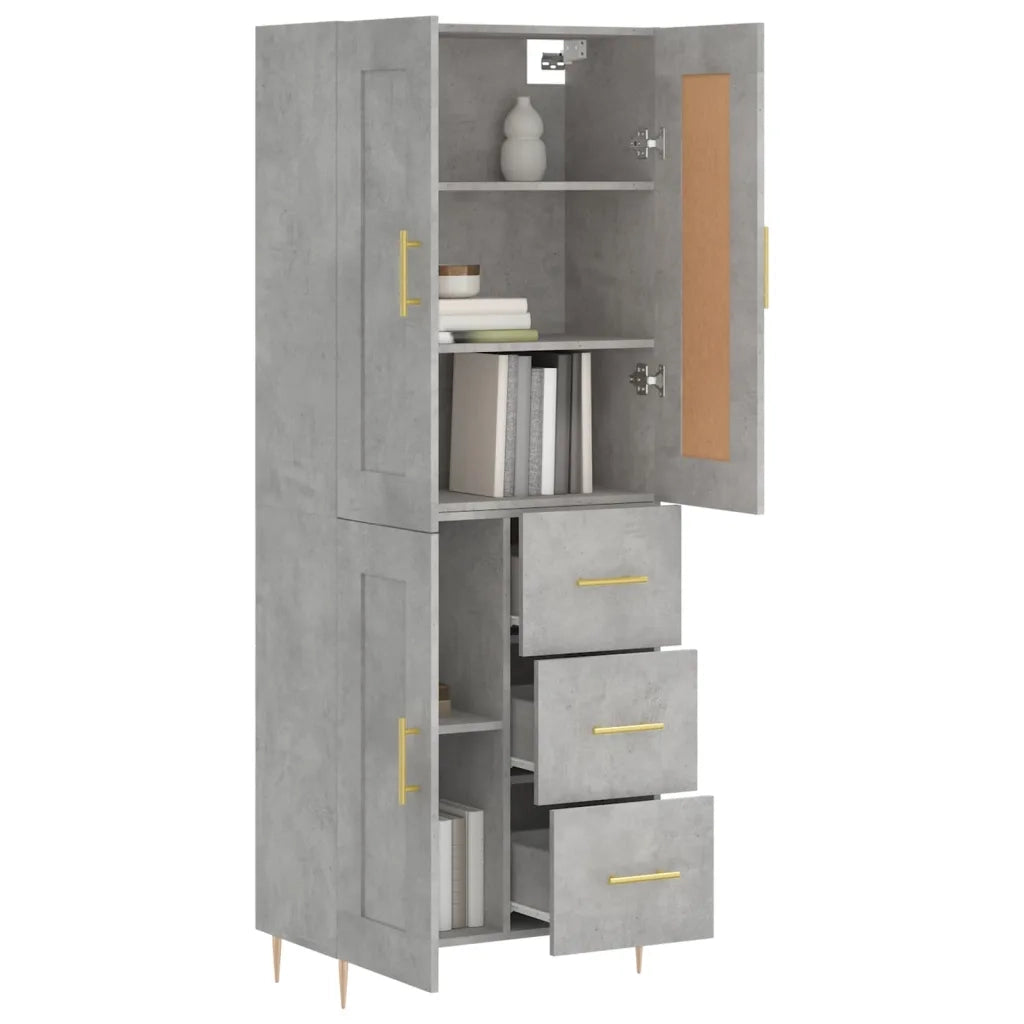Credenza Grigio Cemento 69,5x34x180 cm in Legno Multistrato 3199997