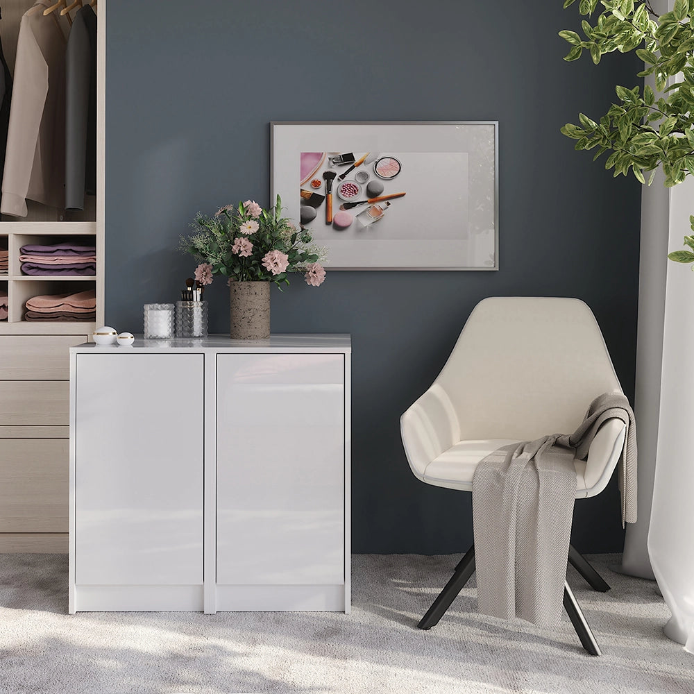 Vicco Credenza Bianco/bianco lucido 80.2 x 76 cm 2 parti
