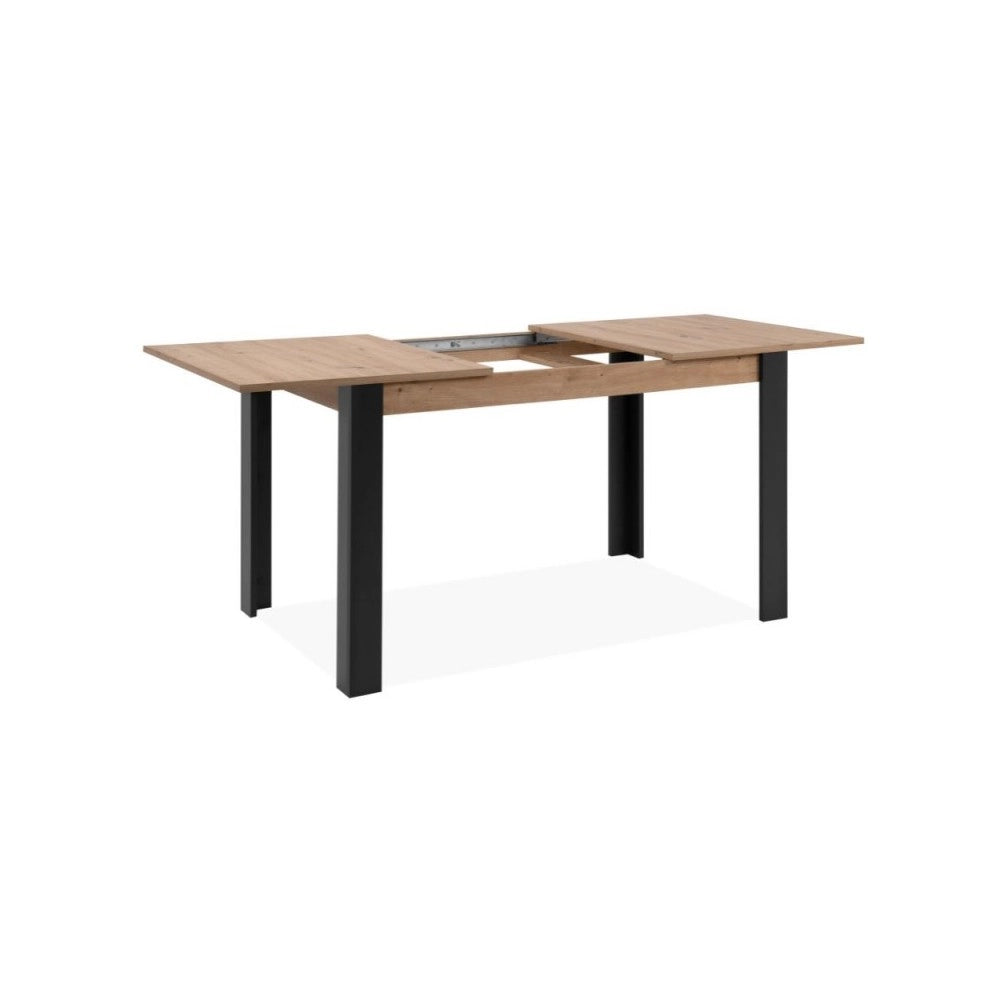 Tavolo allungabile Tolosa80B piano rovere e gambe nere 150x80x75H