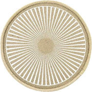 Placemats moderne rotondi beige e bianchi con effetto strati - set da 4 - tappeti da tavola con sottostante placemat 4 pezzi