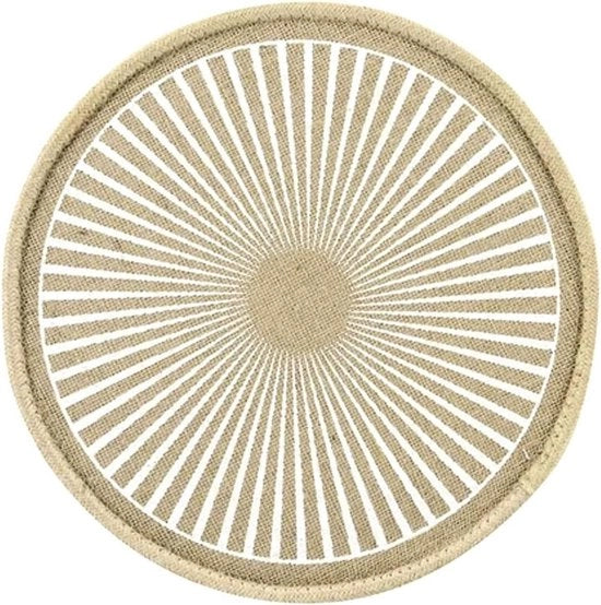 Placemats moderne rotondi beige e bianchi con effetto strati - set da 4 - tappeti da tavola con sottostante placemat 4 pezzi