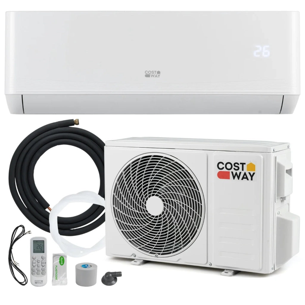 Condizionatore d'aria mini split da 12000 BTU per ambienti fino a 70㎡ raffreddamento e riscaldamento silenziosi design in metallo bianco 20_0018264