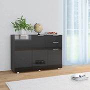 Credenza-Buffet-Armadio da cucina Nero Lucido 107x35x80,5 cm
