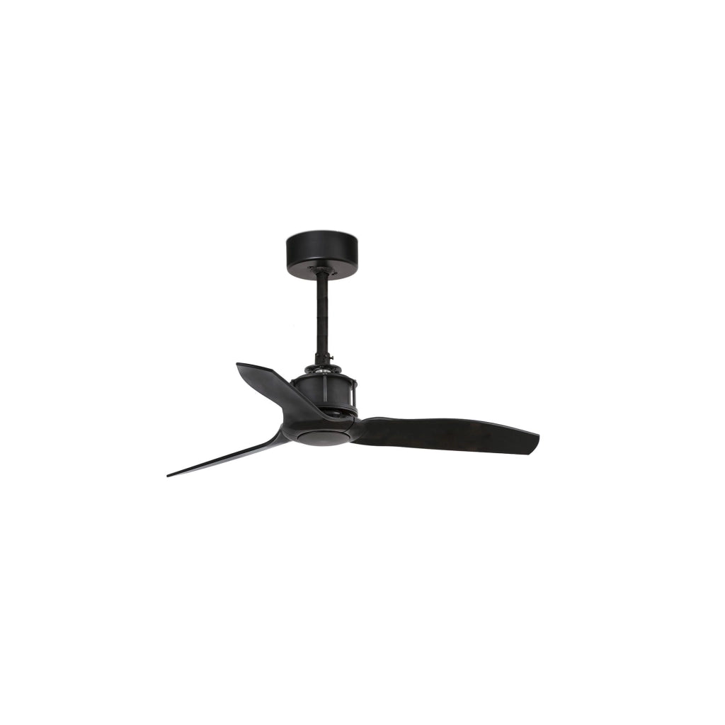 FARO Ventilatore a soffitto Just Fan S Ø810 con motore DC 6 velocita funzione inversa per soffitti inclinati compatibile TUYA Nero Opaco acciaio e pale ABS FARO-33424WT