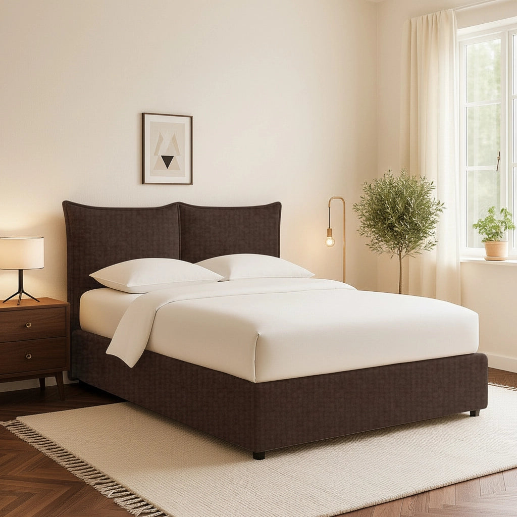 Chatteris, Letto Singolo Sfoderabile Made in Italy, Marrone