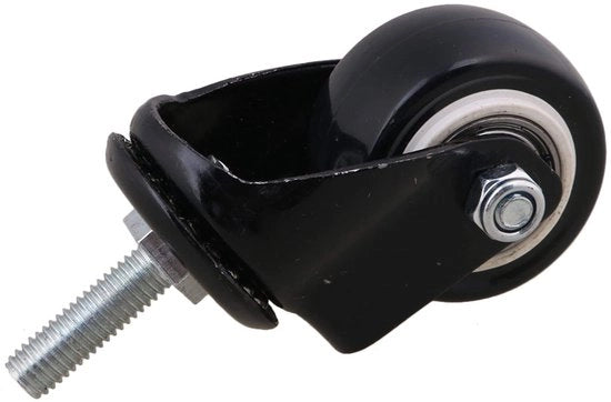 Ruote di sostituzione con freno, 4 pezzi, robuste, 240 kg, M8 x 25 mm, PU, ruote con blocco per carrelli, mobili, nero