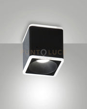 COIBA PLAFONIERA QUADRATA NERA LED 13W 3000K 848 + 486LM 2 LUCI
