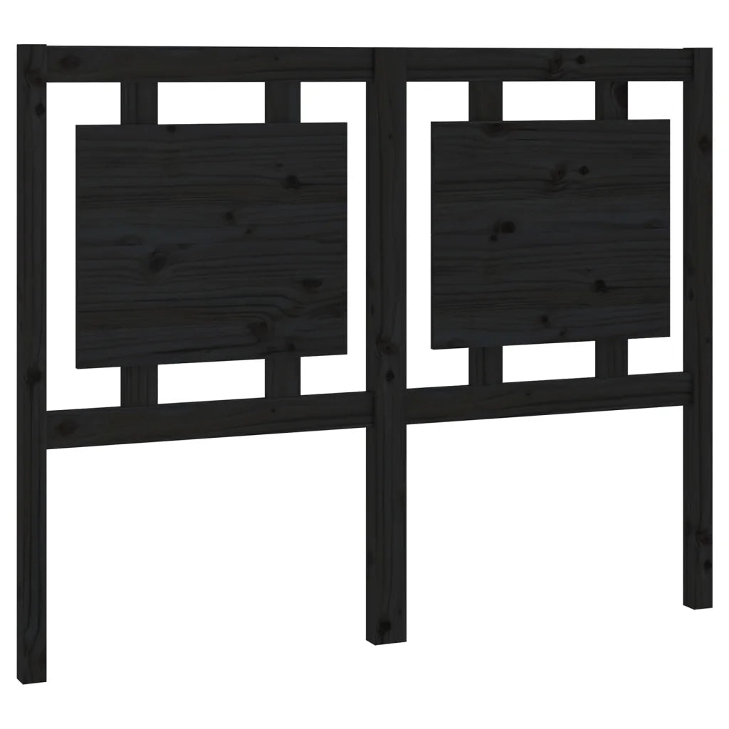 Testiera | Testata per Letto Nera 125,5x4x100cm in Legno Massello di Pino