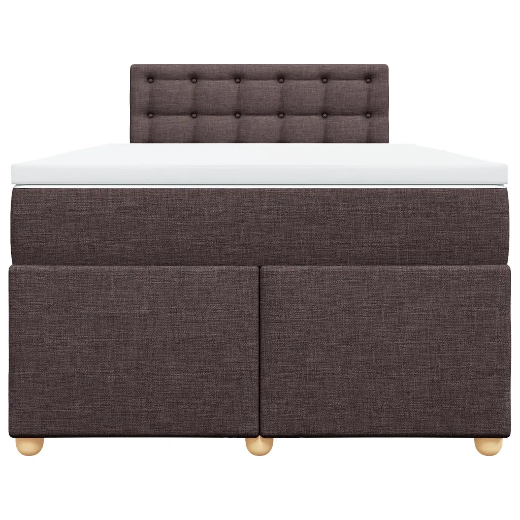 Giroletto a Molle con Materasso Marrone Scuro 120x190cm Tessuto