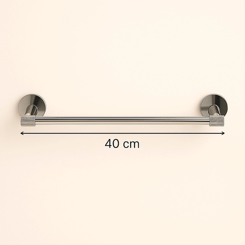 Trade Shop - Porta Asciugamani Lungo Da 40 Cm In Acciaio Cromato Accessorio Per Arredo Da Bagno 87922 -