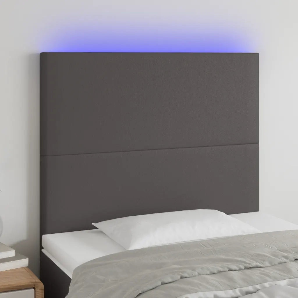 Testiera a LED-Testata con LED Grigio 80x5x118/128 cm in Similpelle 773049