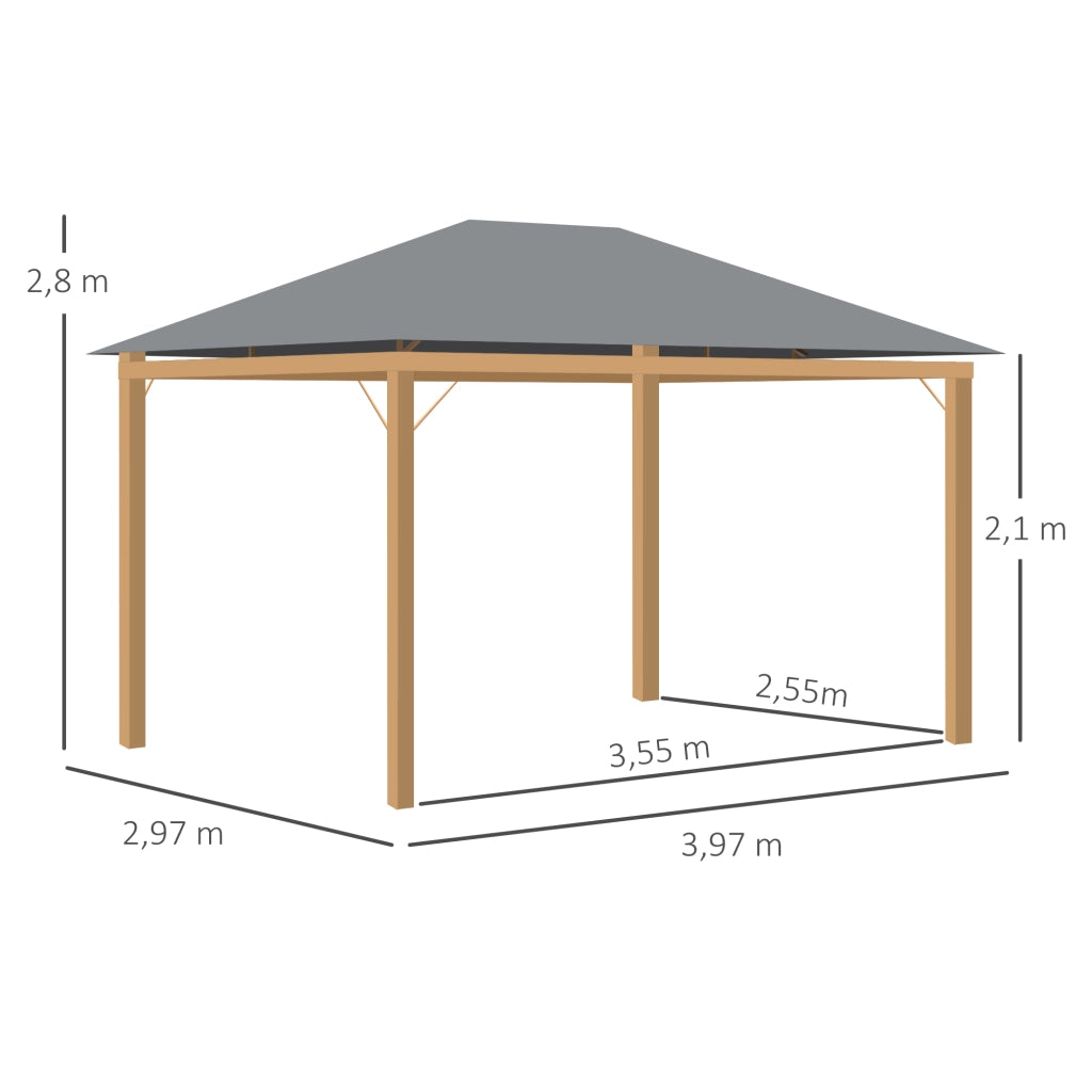 Tenda da giardino rettangolare con tende e copertura in poliestere ¨C Zephmum ¨C 4x3 m struttura in alluminio
