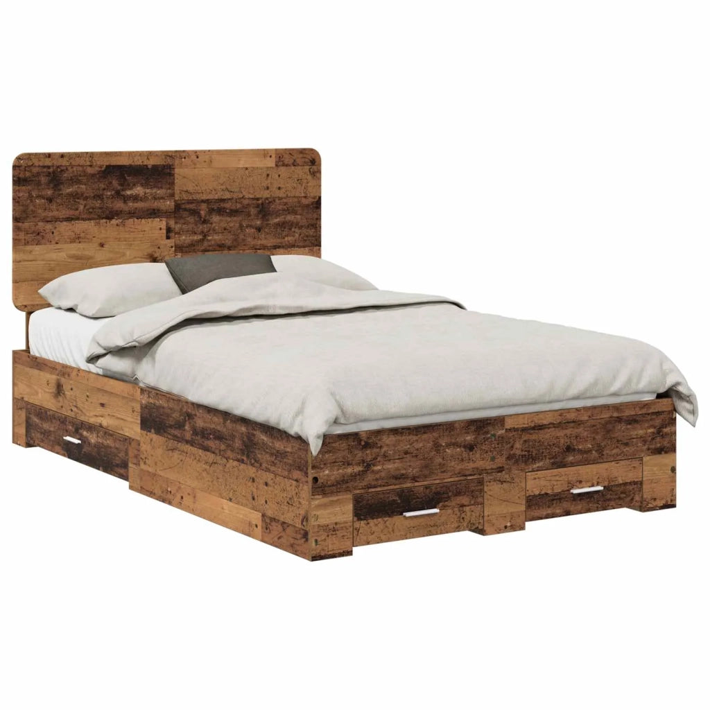 Struttura del letto con testiera Legno vecchio 120 x 190 cm