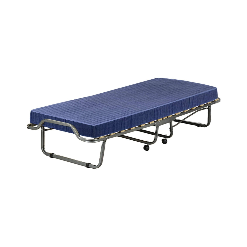 Letto pieghevole Antonietto, Brandina con rete 15 doghe, Materasso incluso, Lettino salvaspazio, 100% Made in Italy, 80x190h39 cm, Cover protettiva inclusa