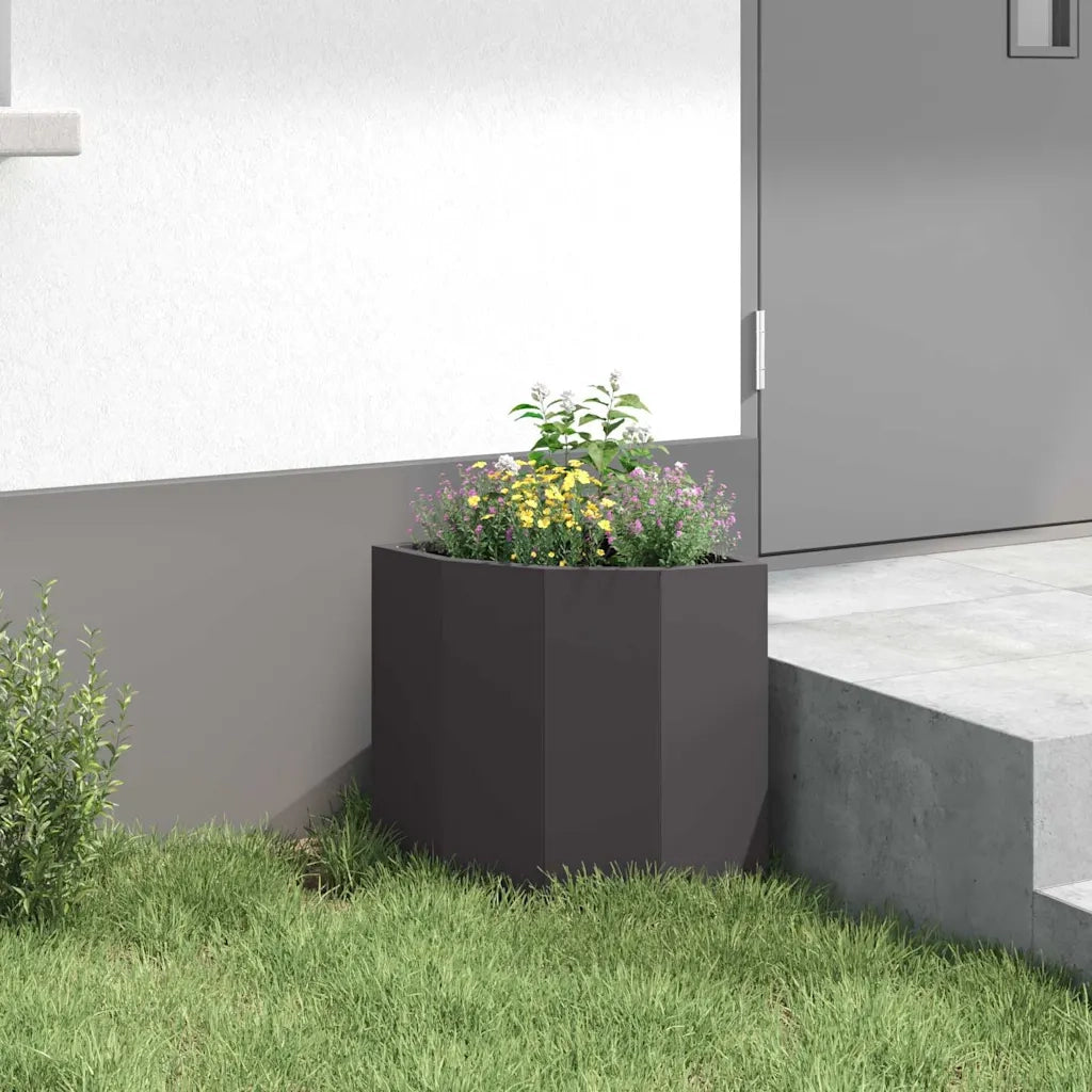 Vaso d'angolo Nero 30 x 30 x 35 cm Acciaio 883654