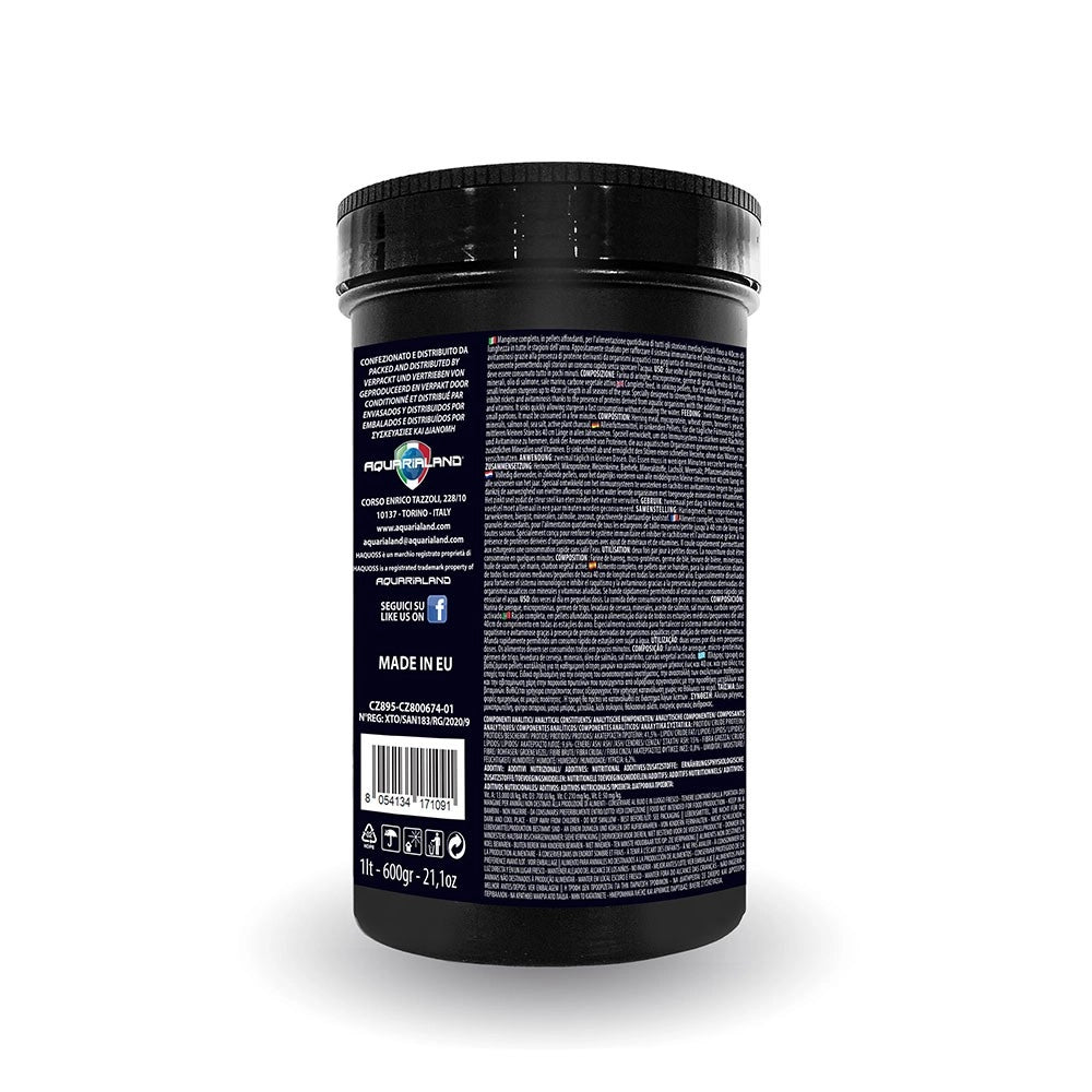 Haquoss Sturgeon Pellets 1000ml/600gr Ø9x4mm - mangime in pellet per Storioni e grandi pesci da fondo