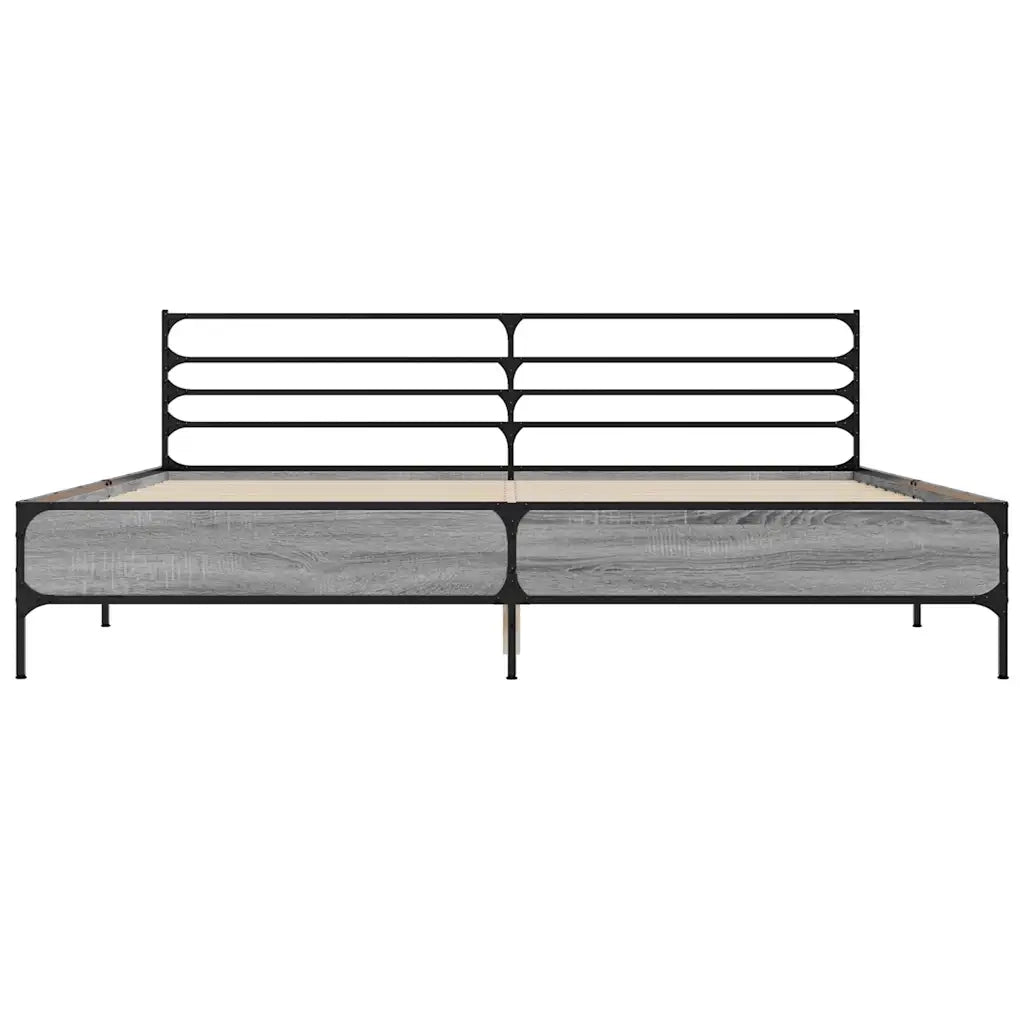 Giroletto Grigio Sonoma 180x200 cm in Legno Multistrato Metallo 3280060