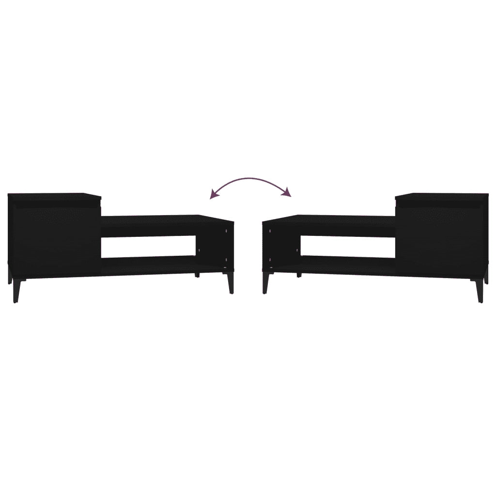 Tavolino da Salotto Nero 100x50x45 cm in Legno Multistrato 821133