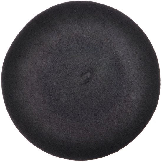 Cappello Classico Francese - Nero - Lana - Unico Taglio - Accessorio Donna - Sostenibile e Caldo - Copricapo