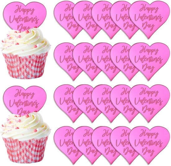 Decorazione per torta in acrilico - 20 pezzi - duratura e leggerezza - ideale per matrimoni, fidanzamenti e San Valentino