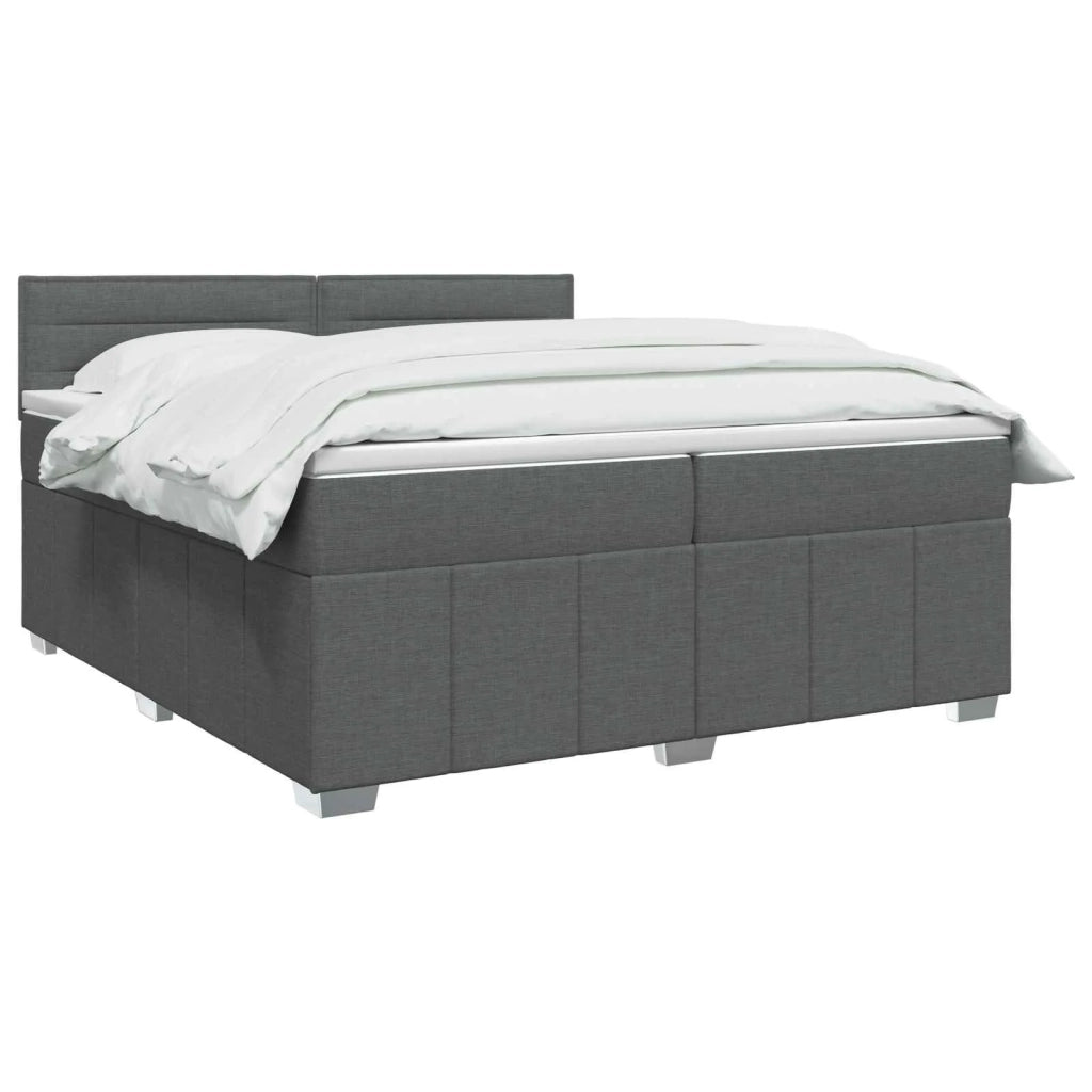 Letto box spring con materasso Grigio Scuro 200 x 200 cm 3452748