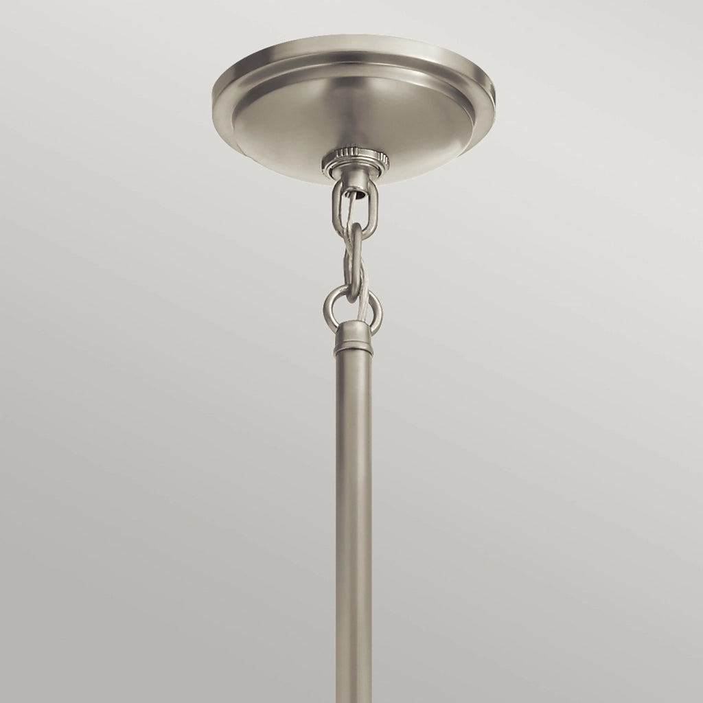 Sospensione Contemporanea Tollis Acciaio Nichel Bianco Grande 1 Luce E27