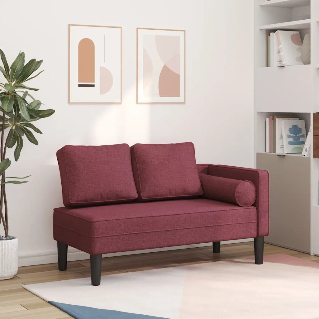 Chaise Lounge | Sedia a Sdraio con Cuscini Rosso Vino in Tessuto CFW8739229