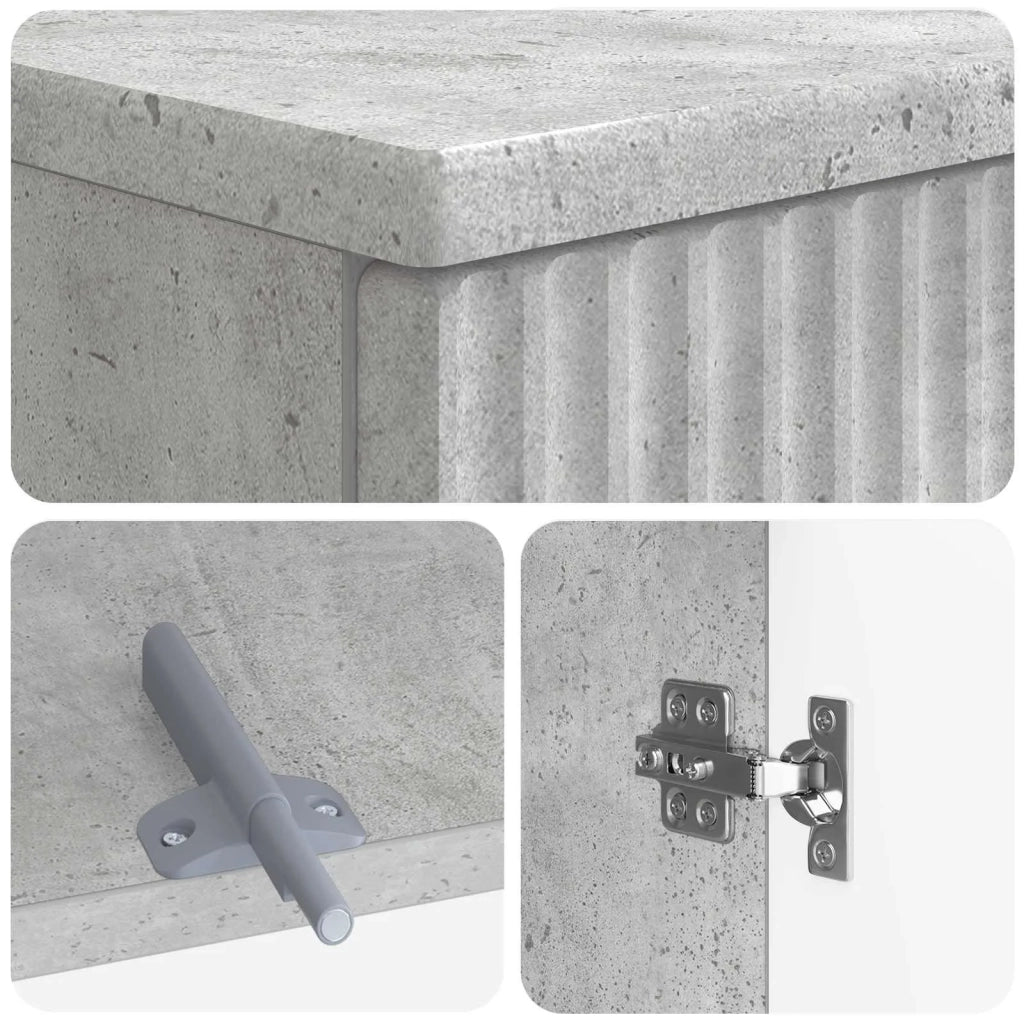 Set di armadietti da bagno in 3 pezzi ARNHEM Grigio Cemento 3417444