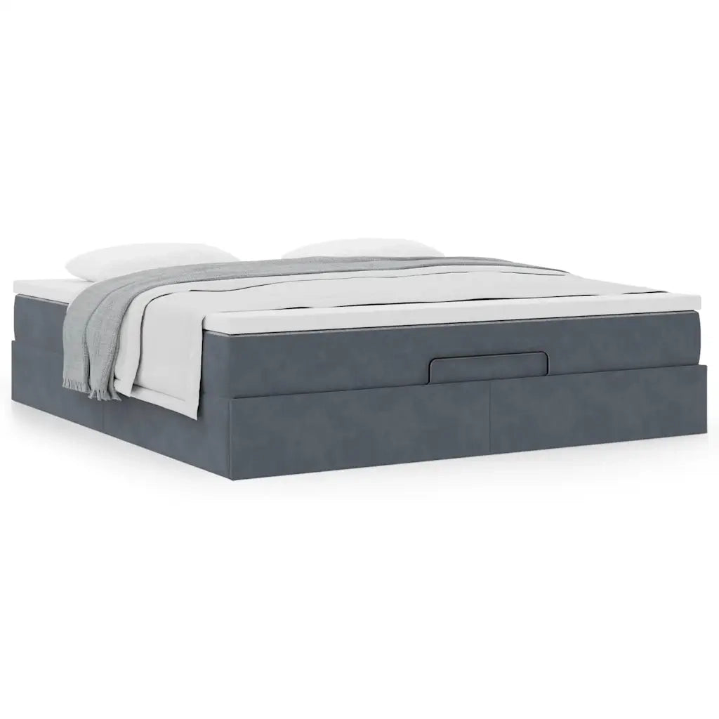 Struttura Letto Pouf con Materasso 180x200 cm in Velluto 3311202